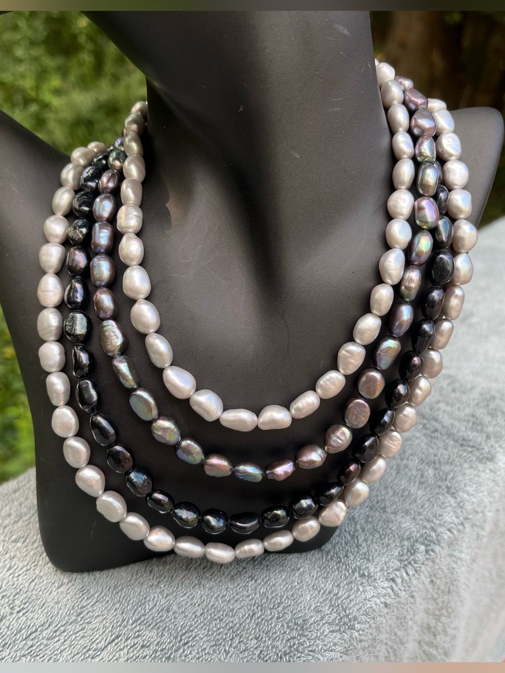 Honora freshwater pearl necklace, four layered strands